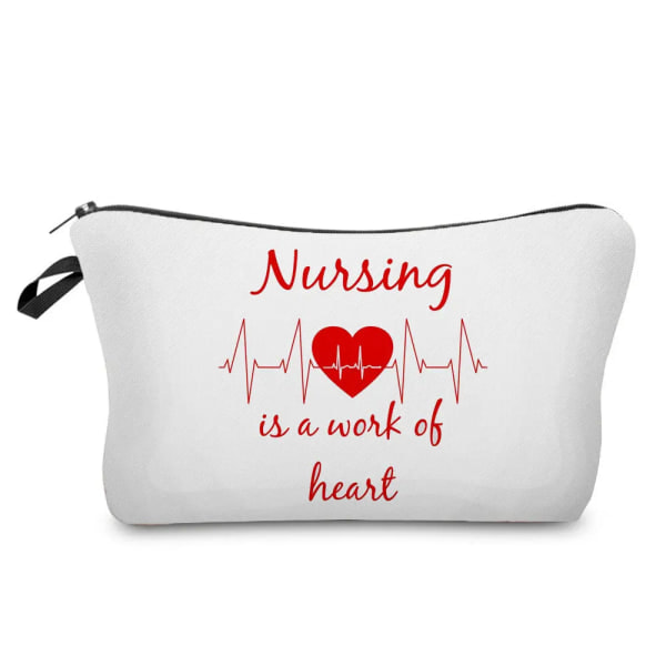 Tegneserie Print Sygeplejerske Kosmetikpose Hospitalslæge Gave Makeuppose Rejse Mini Toilettaske Kvinders Taske Organizer Indsæt hz6986 Sygeplejerske Taske hz6986 Nurse Bag