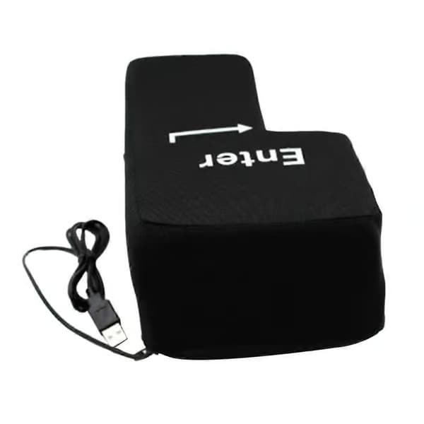 Stor Enter-knapp USB Dator Skrivbordskudde Kreativ Ventil Enter-tangent Handkudde (Svart)