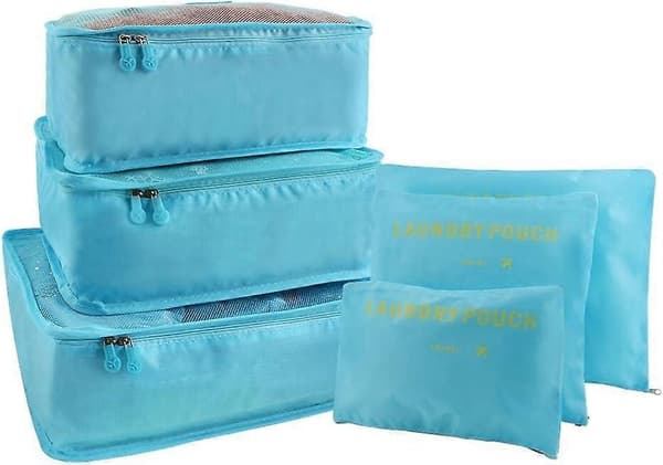 Researrangör Packväskor, 6 st Resepackningskuber Set för Kläder Resebagage Organiseringsförvaringsväskor