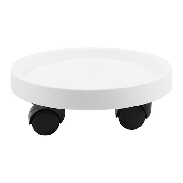 Förtjockad Rund Planteringsbricka med Hjul Slitstark Mobil Blomplanteringsbas för Stora Krukväxter 1 White 300