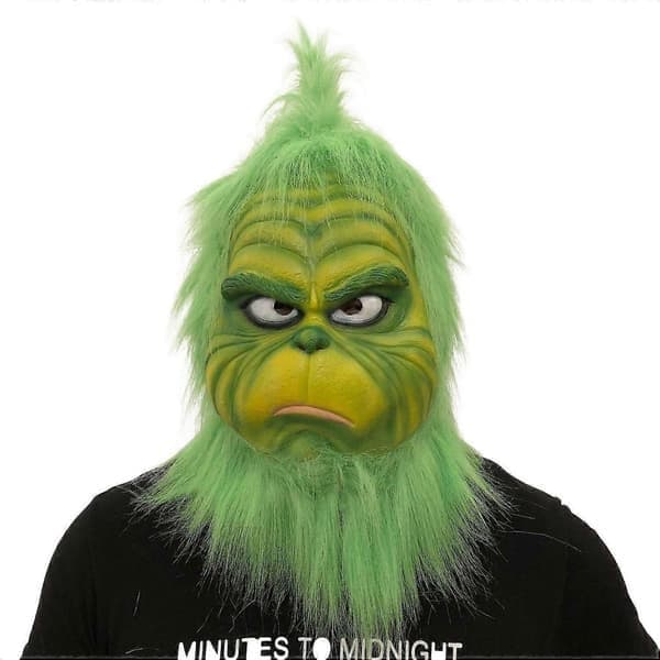 Grinch Kostym Jul Cosplay Vuxen Tomtedräkt Set + Mask CC Endast Mask