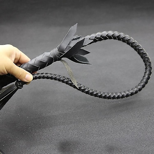 Liukumaton nahkainen puukahva, ratsastuspiiskat, kilparatsastusvarusteet 70cm Leather Black