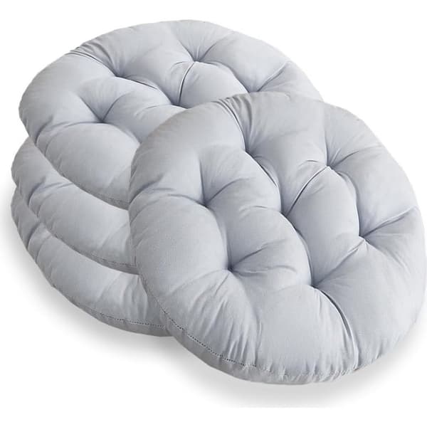 Sett med 4 runde stolputer, 40 cm - Runde polstrede sitteputer - For hage, kontor