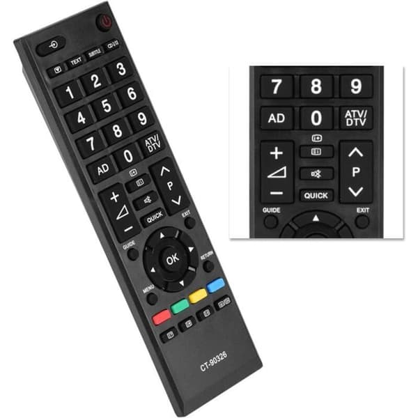 Multifunktionel erstatningsfjernbetjening CT-90326 til Toshiba TV-controller - 14 * 4 * 2 cm