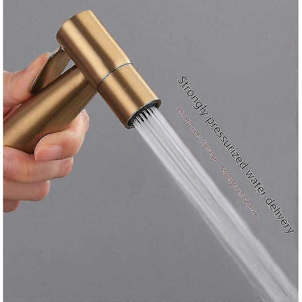 Toilet Bidet Sprayer i rustfrit stål, Bidet Sprayer Kit, Vandhane Sprayer Shattaf Toilet Sprayer (guld) A