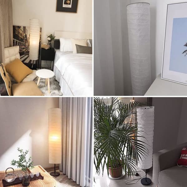 Lampeskærm - 1 Enhed - Risepapir og Metal - Diffust Lys - Stue, Soveværelse, Hotel - Hvid 22x94cm
