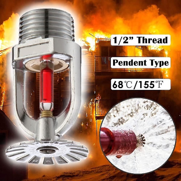 5 st Brandvarnarhuvud & Nyckel 155 Hängande Typ, Brandvarnarhuvuden 1/2\" Tum Gänga 68c Snabb Respons Vattenspray Nedåt 1/2\" Npt För Hem/Kommersiellt
