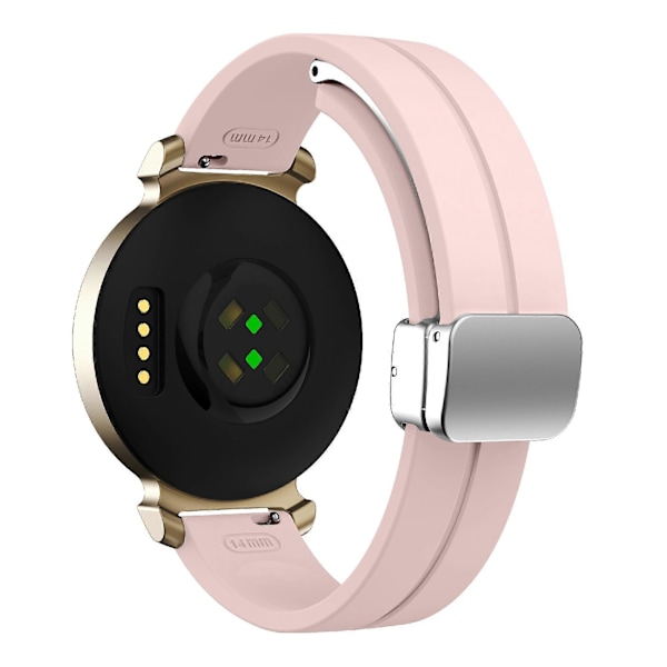 Silikonreim for Garmin Lily 2 med magnetisk spenne Pink Silver Buckle