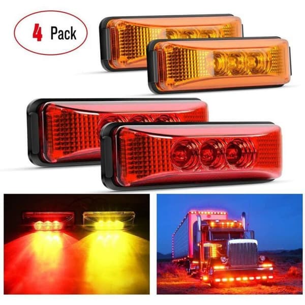 3,9-tommer 3-LED front- og bagsidepositionslys til lastbiltrailer, vandtæt, påmonterede positionslys
