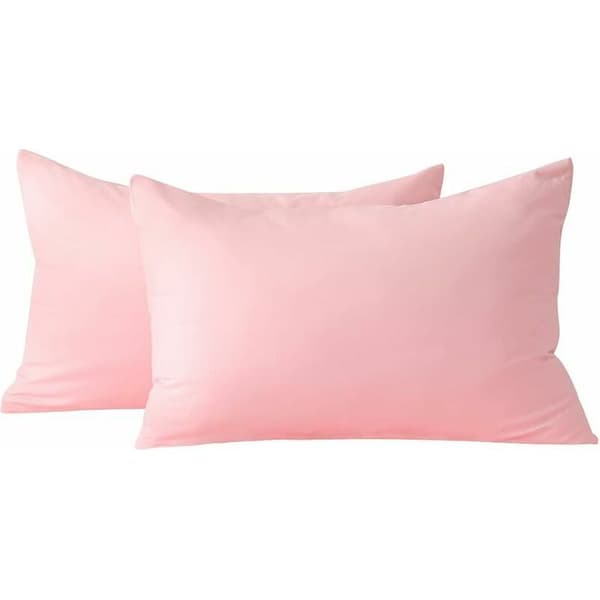 Örngott 50x70 Rosa - Set med 2 rektangulära örngott i borstad mikrofiber med kuvertstängning