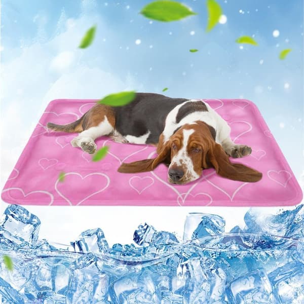 Kølemåtte til hunde, 60x90cm lyserød kølemåtte til katte, kølemåtte til hunde og katte med giftfri gel