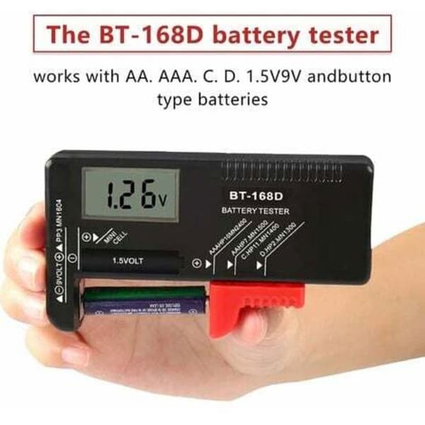Digital Batteritester, Universal Batteritester, Batteritester, til AA, AAA, C, D, PP3, 9V, 1.5V, Knapcellebatterier - Funktion
