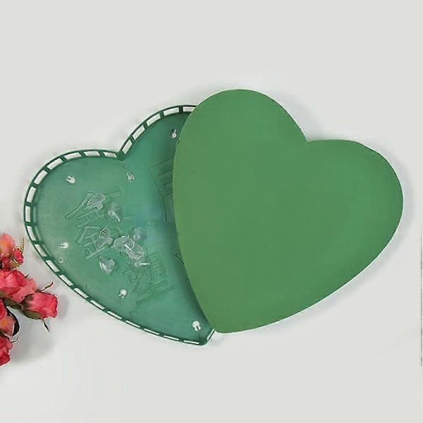 1 Set Blomsterskum Cage med Sugkopp Hjärta Blomma Lera Bas Bröllopsbil Blomsterarrangemang Lera
