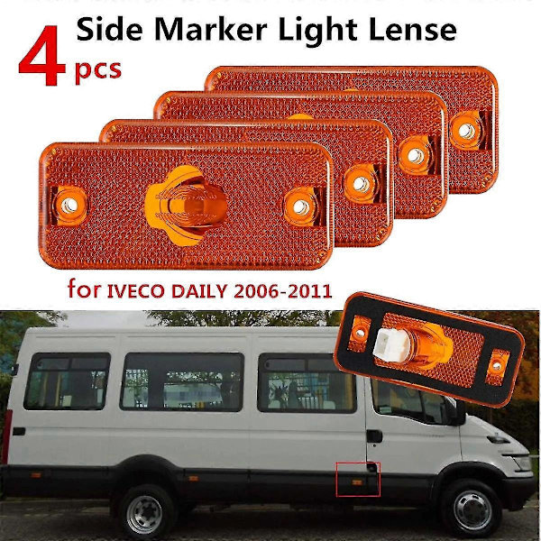 4 stk. Bil Sidelys Blinklys Indikatorlys Til Iveco Daily 2006 2007 2008 2009 2010 2011
