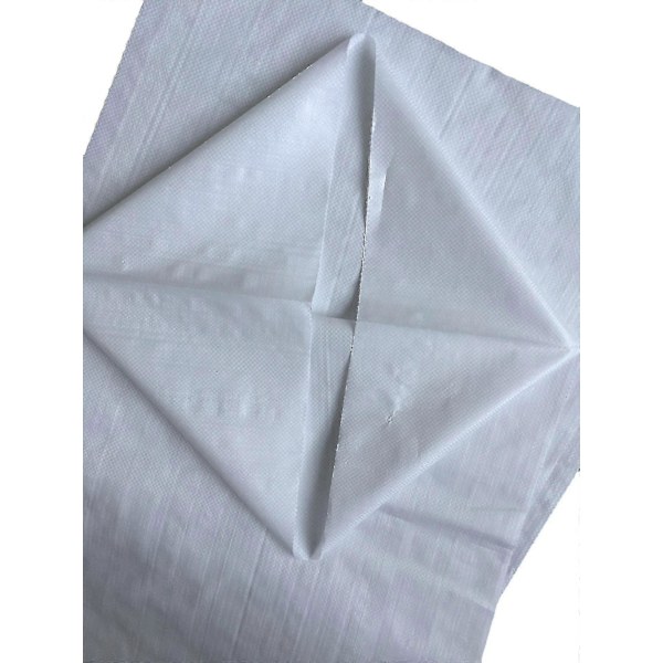10-pack vävda skräpväskor - Slitstark polypropenkonstruktion - Starka vita väskor - Jumbo industriella förvaringsväskor - 45 x 77 cm