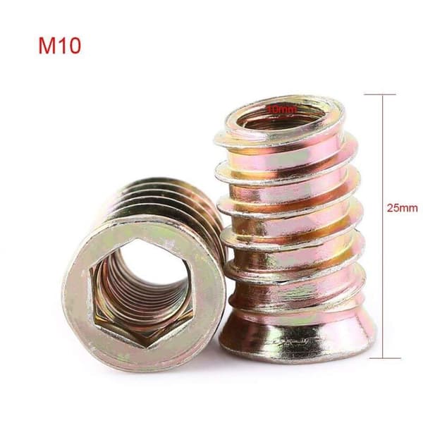 20-pack M10 gängade sexkantsmuttrar (M1025mm)