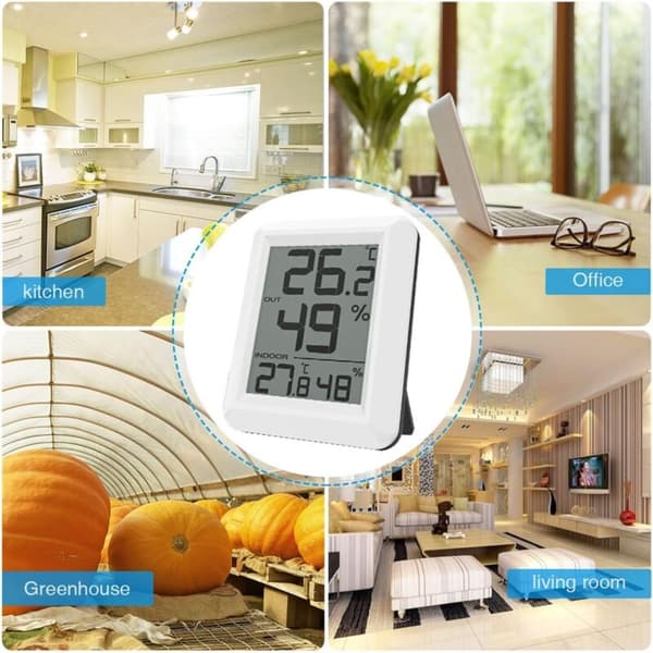 Indendørs og udendørs termometer, smart termometer med trådløs udendørssensor, digitalt termometer hygrometer med stor LCD-skærm, ℃/℉-omskifter