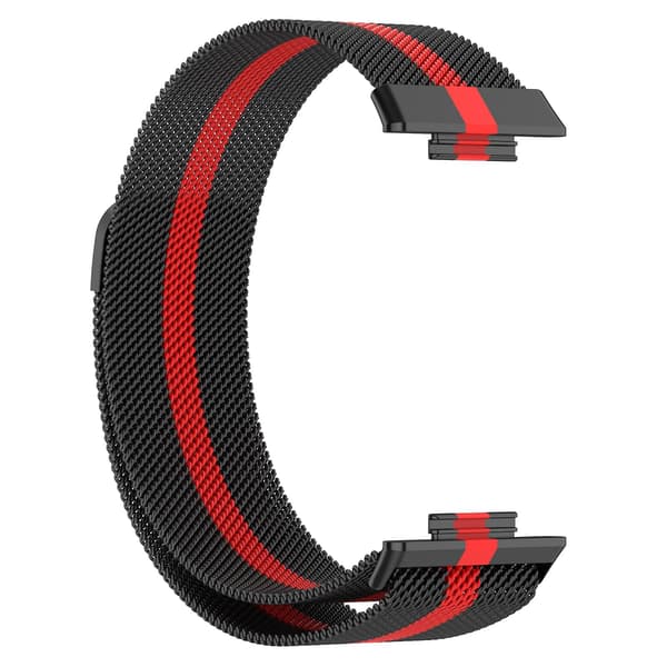 For Huawei Watch Fit 2 rustfritt stål klokkereim Black Red