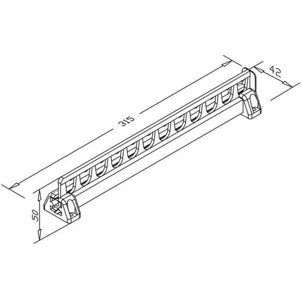 Udtrækkelig tøjstativ til garderobe, tøjstativstøtte til 12 bøjler, længde 3154250 mm