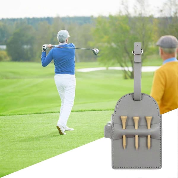 Golf Tee Hållare Stor Kapacitet Vattentät Slitstark Portabel Konstläder Organizer Väska Golf Te Orange