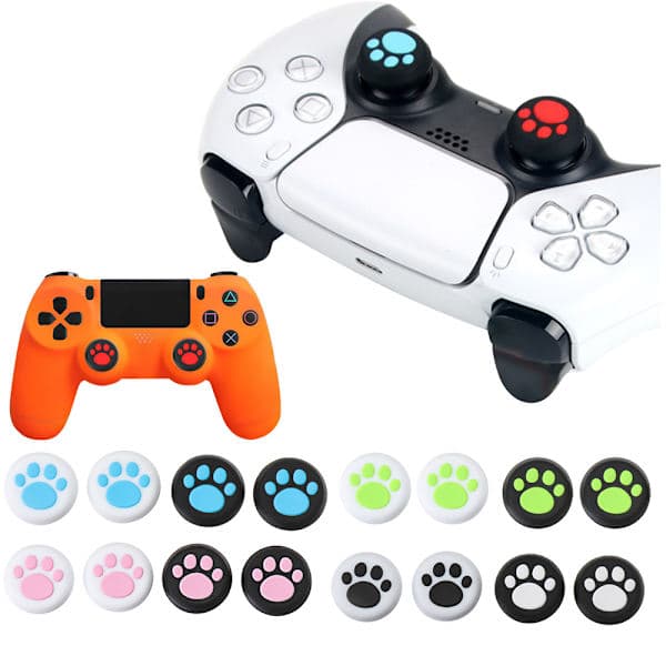 4 stk PS5 Thumbstick Grips Silikone GRØN - høj kvalitet grøn green