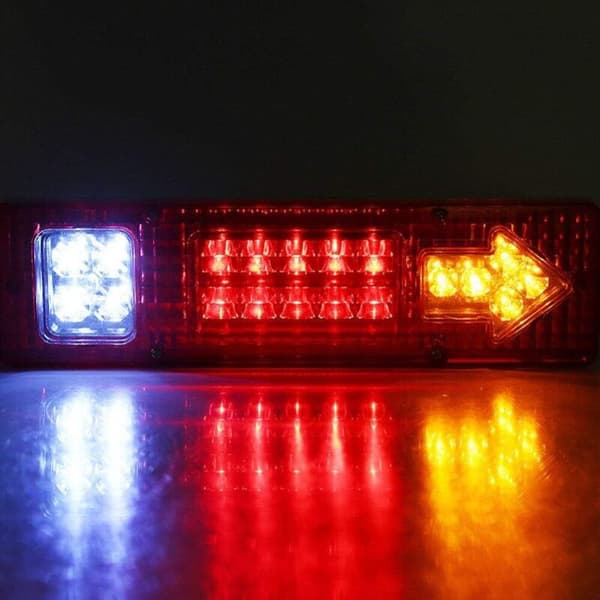 2x LED baklys, 19 lysdioder, 12V, for lastebiler, campingvogner, varebiler, båthengere