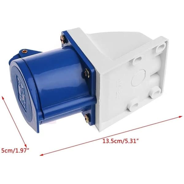 Industrielt strømuttak - 32A, 3-pins, IP44 vanntett, 220V-250V, 2P+E, 1 stk