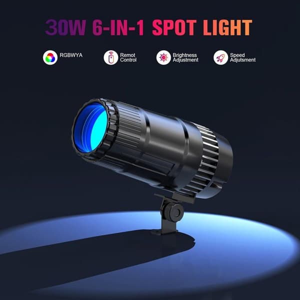 30W RGBW Pin Spot Projektor - 4 Moduser - Scenelys - Fjernkontroll - For Bryllup, Bar, DJ