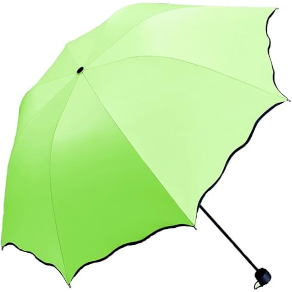 Aurinkovarjo Naisille UV-suoja Taitettava Aurinkovarjo Vedenpitävä UV-sateenvarjo Aurinkosuojaan Kukka Green