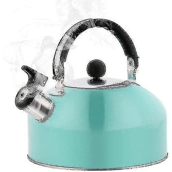 2.0l Vattenkokare med Visselpipa Polerad Kvalitet Rostfritt Stål 2.0 Liter Camping Vattenkokare-hy Blue