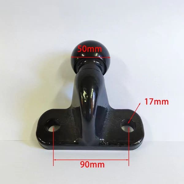 Kraftig 50 mm dragkula för standard dragkrok med hög räckvidd, svart