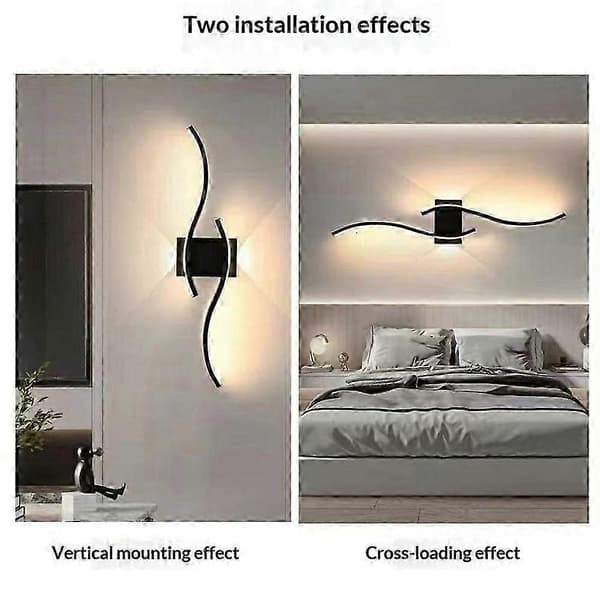 60cm Vägglampa i Järn med Dubbelriktad LED Varmt Sken för Sovrum Vardagsrum White