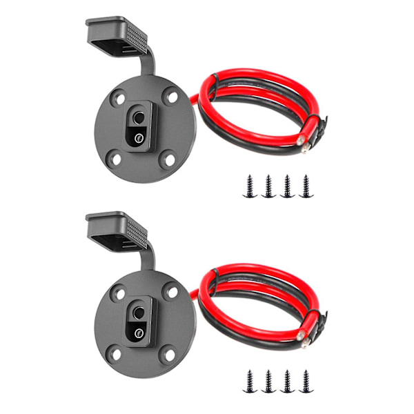 2x SAE-kontakt, solcelle-værsikker SAE-sokkel sideveggport, SAE-kabel hurtigkoblingspanelmontering