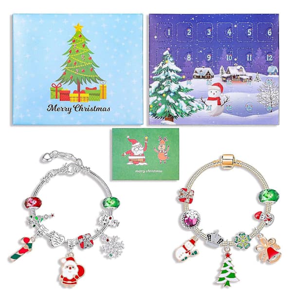 Adventskalender Armband Julklappsset för Flickor Barn Tonåringar Med