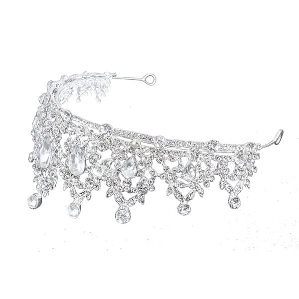 Dronningkrone og tiara prinsessekrone for kvinner og jenter krystallhårbøyle for brud