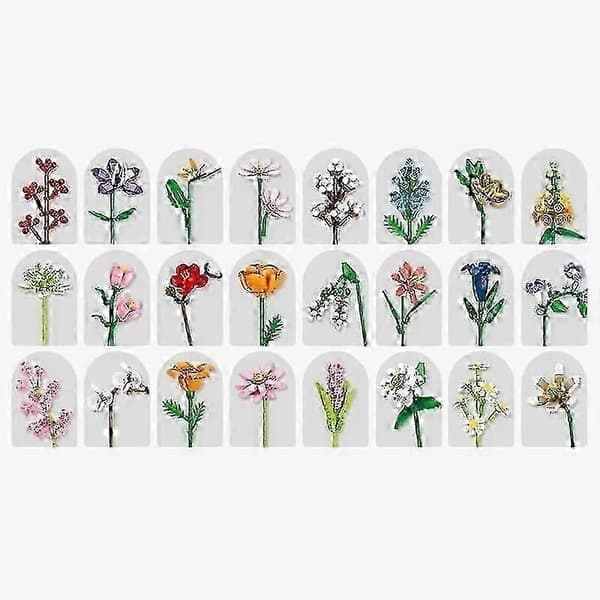 Lämplig för blomsterbukett byggstenar jul adventskalender, jul 24 dagar solrosbukett överraskningslåda