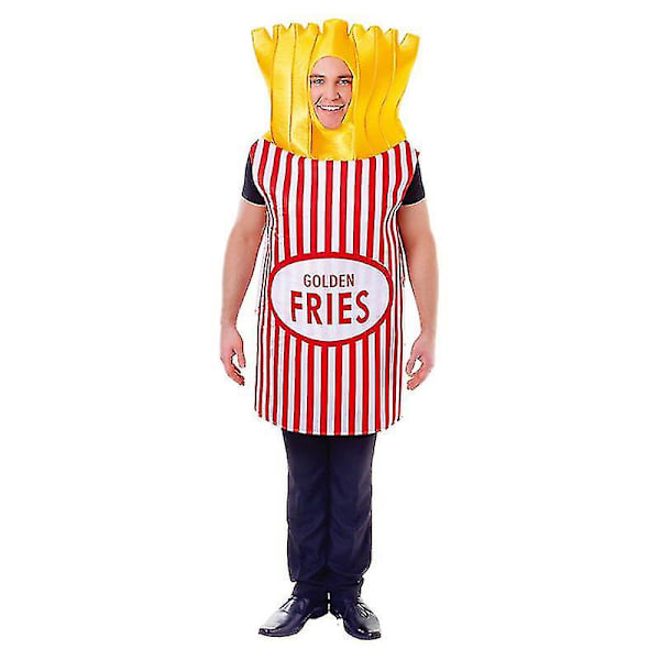 Unisex Par-Kostym för Par - Pommes Frites & Cheeseburger Halloween Kostym Festkläder Karneval Zekai Cheeseburger