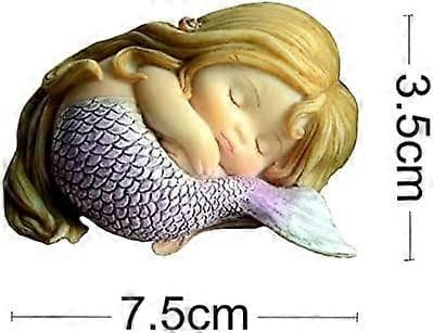 Miniature Havefe Mermaide Fe Statuer - Drømmehavfrue Peaceful Sleeping Mermaid