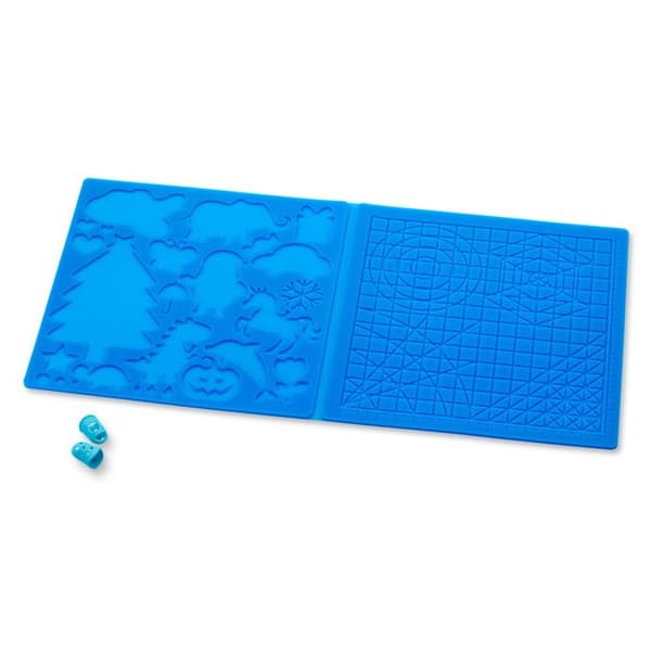3D-pennematte, 41,2 x 20,3 x 0,25 cm, flere mønstre, 3D-pennemaler, matte med 2 varmebestandige fingerhetter