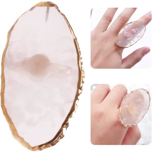 Neglekunst Ring Palette Holder Farveblandingsplader Manicure værktøj hvid