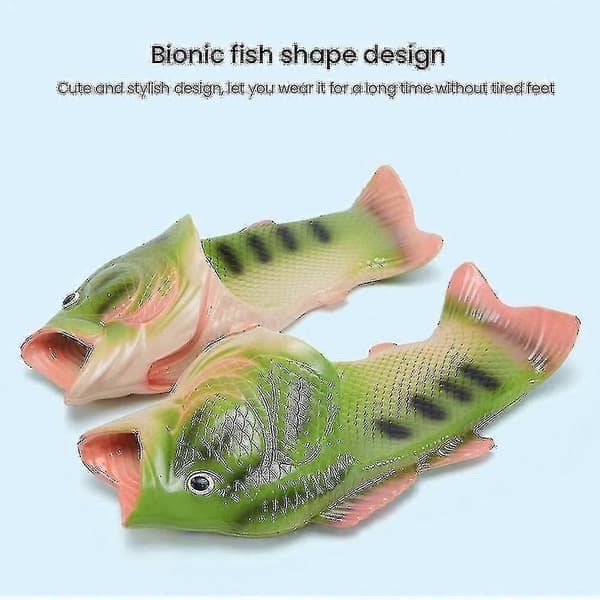 Unisex Simulation 3d Fish Tofflor Sommar Roliga Mode Flip Flops För Utomhusbruk xi Gray 44 to 45