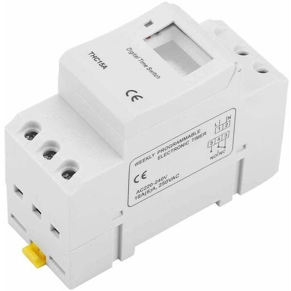 THC15A Digital tidsbryter 220-240VAC 16A Digital programmerbar tidsbryter på DIN-skinne