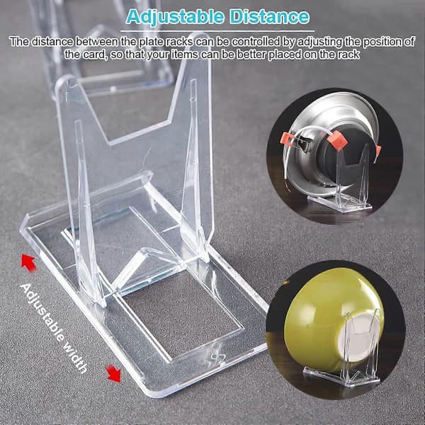 12 stk. Klar Plast Displaystativ, Justerbart Klar Akryl Plast Displaystativ Staffeli Multifunksjonell Displayholder