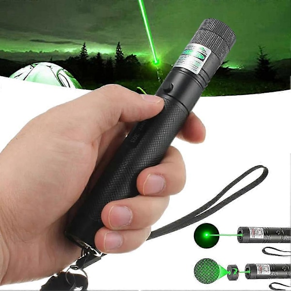 Liten Laserpeker med Grønne Lys Multi Lysmønstre Laser Lommelykt for Undervisning og Fotturer