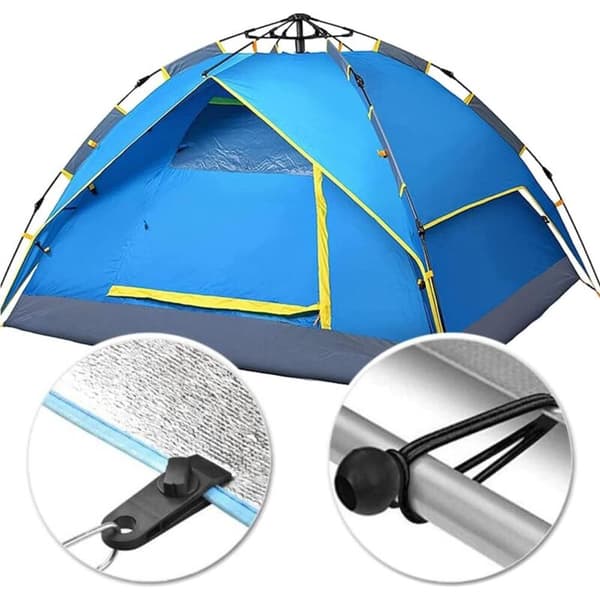 Set med 30 tältklämmor, markisklämmor, presenningsklämmor med elastiskt snöre och karbinhake för utomhustält