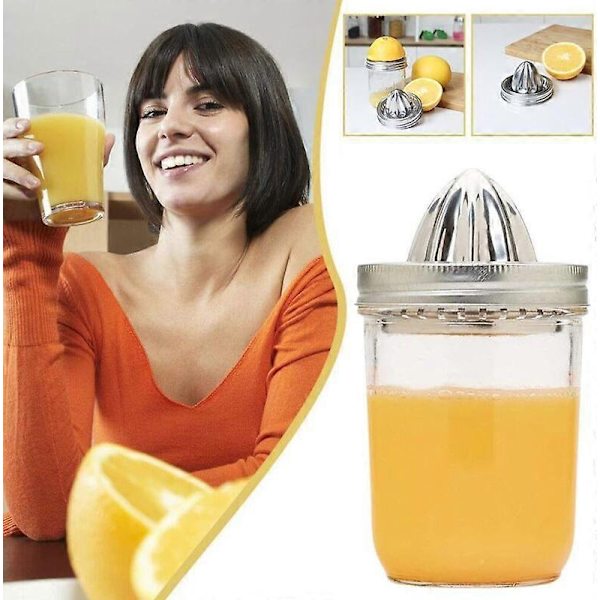 Til Mason Jar Juicer Låg, Juicing Tilbehør, 304 Rustfrit Stål Håndjuicer