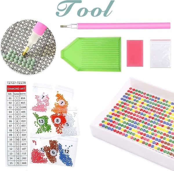 2 deler DIY diamantmaleri julesett, 5D julebroderi