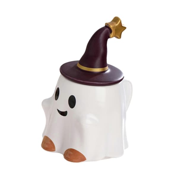 2025 Halloween Kaffemugg Keramisk Mugg med Lock Dryckesvaror 3D Kaffekopp Spökmugg för Smiling Elf
