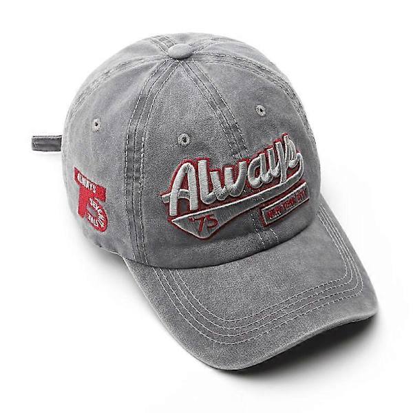 Baseballcaps Broderte klassiske baseballcaps gray