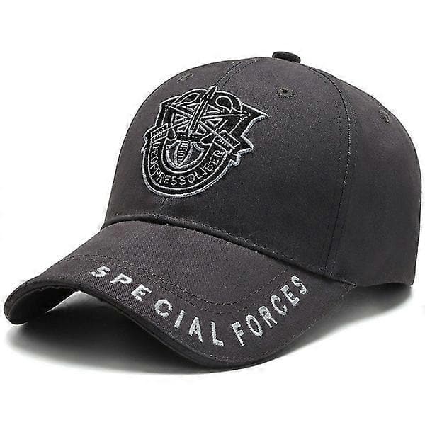 Utomhus baseballkeps broderad basker specialstyrkor militär baseballkeps skärmmössa solhatt grey